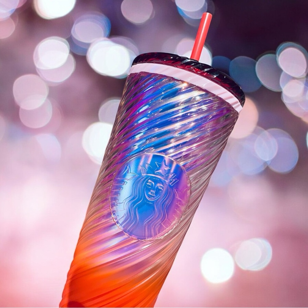 NEW Starbucks Sunrise Swirl Cold Cup 24oz Venti Tumbler RARE
